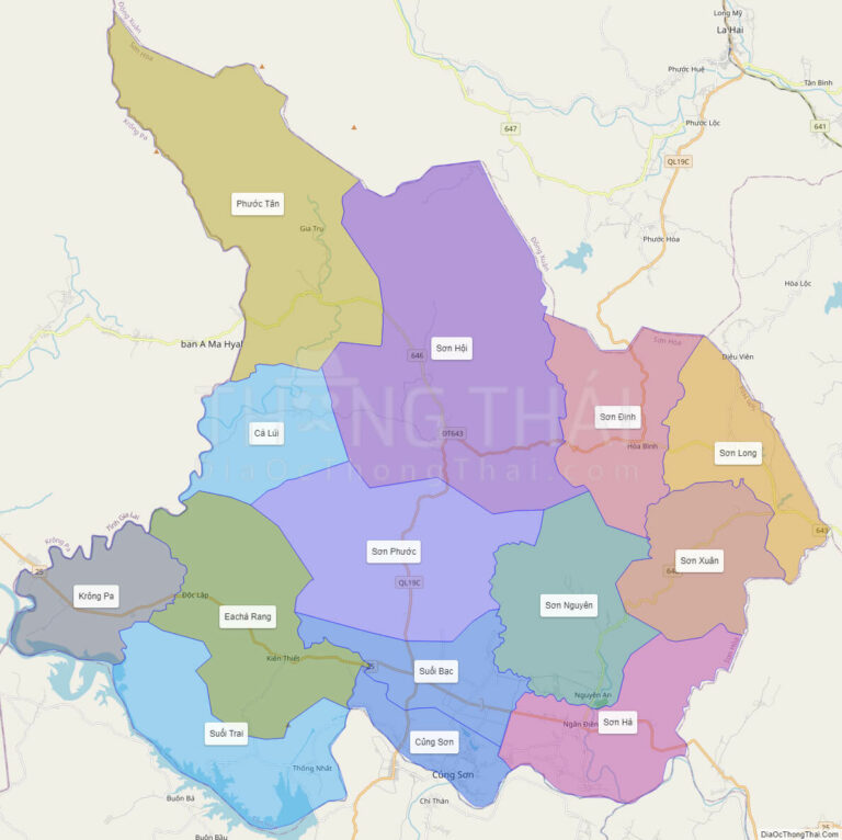 Bản đồ hành chính Huyện Sơn Hòa