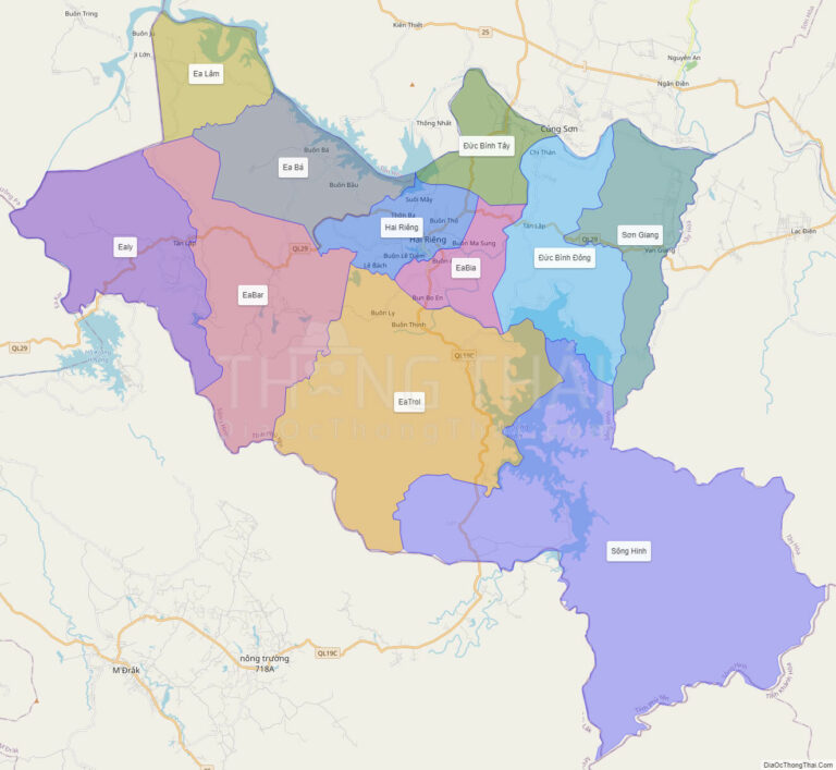 Bản đồ hành chính Huyện Sông Hinh