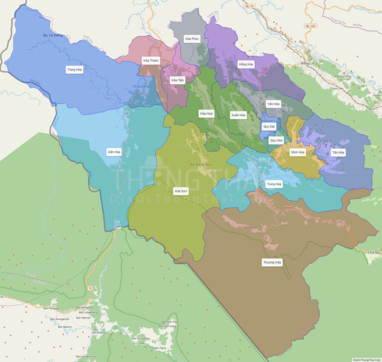Bản đồ hành chính Huyện Minh Hóa