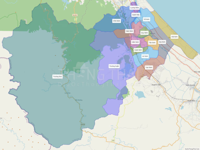 High-resolution political map of Quang Ninh