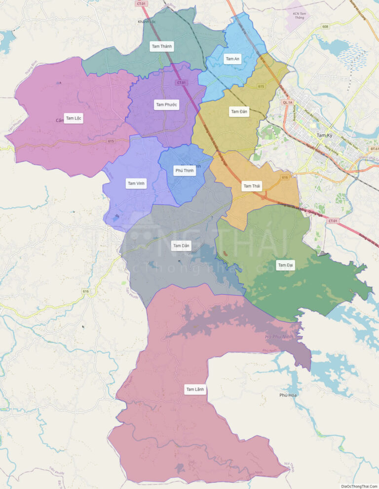 Bản đồ hành chính Huyện Phú Ninh