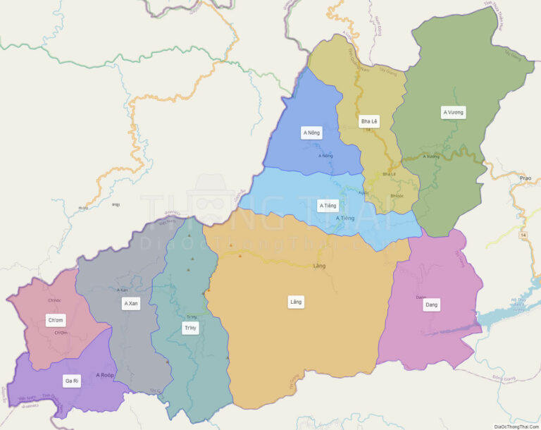 Bản đồ hành chính Huyện Tây Giang