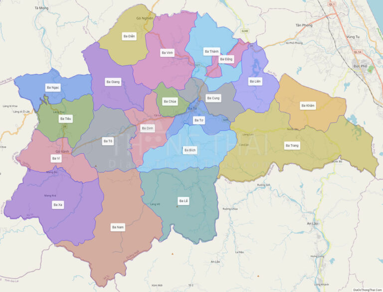 Bản đồ hành chính Huyện Ba Tơ