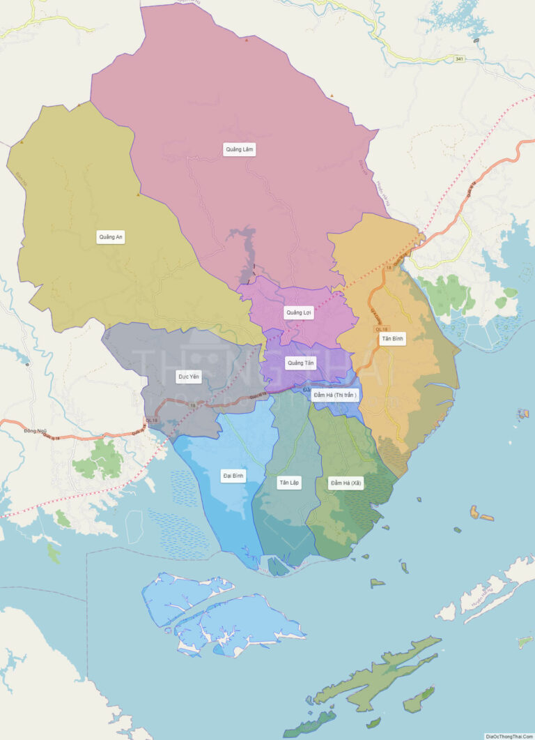 Bản đồ hành chính Huyện Đầm Hà