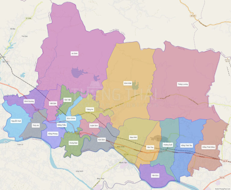 High-resolution political map of Dong Trieu
