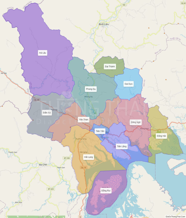 High-resolution political map of Tien Yen