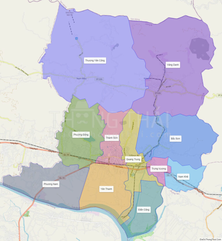 Bản đồ hành chính Thành phố Uông Bí