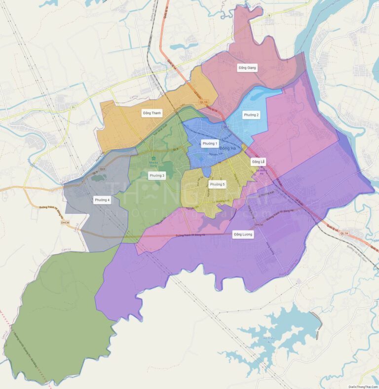 Bản đồ hành chính Thành phố Đông Hà