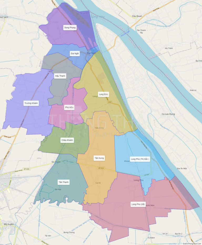 High-resolution political map of Long Phu