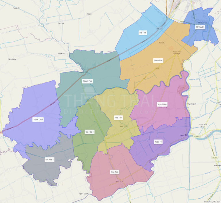 High-resolution political map of My Xuyen