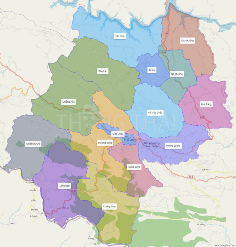 Bản đồ hành chính Huyện Mộc Châu