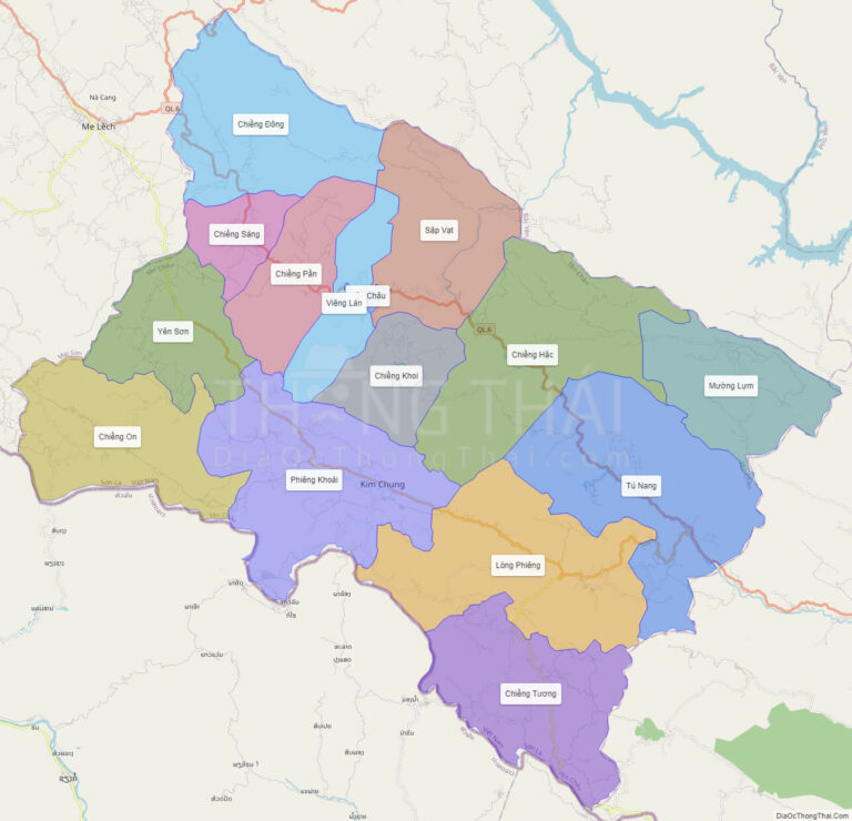 High-resolution political map of Yen Chau