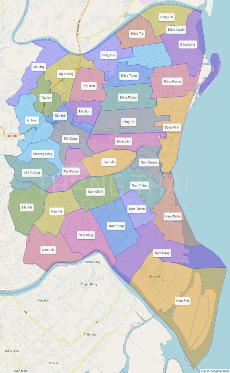 High-resolution political map of Tien Hai