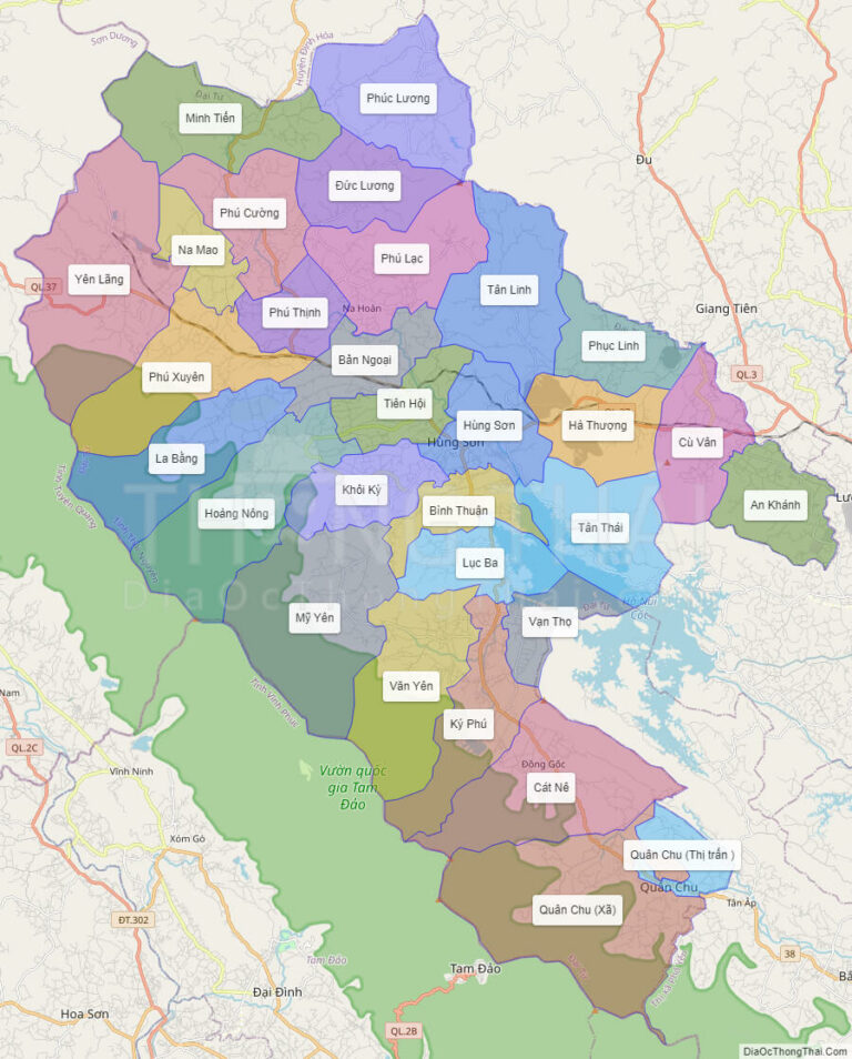 High-resolution political map of Dai Tu