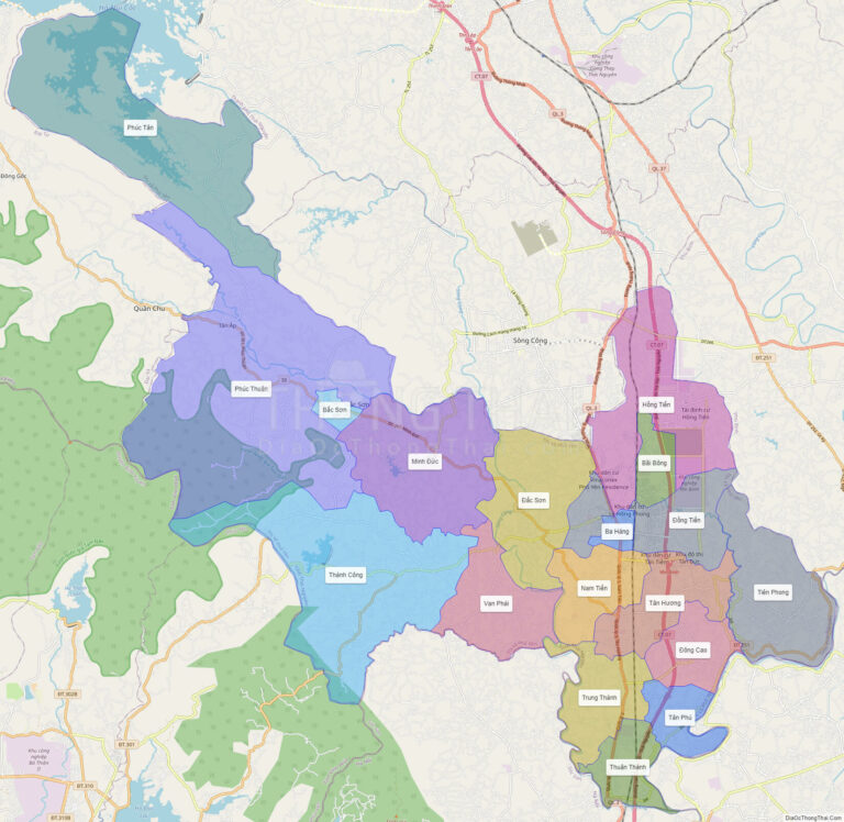 High-resolution political map of Pho Yen