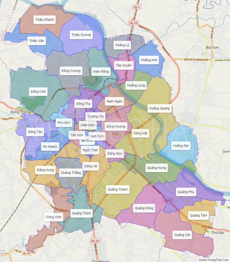 Bản đồ hành chính Thành phố Thanh Hóa
