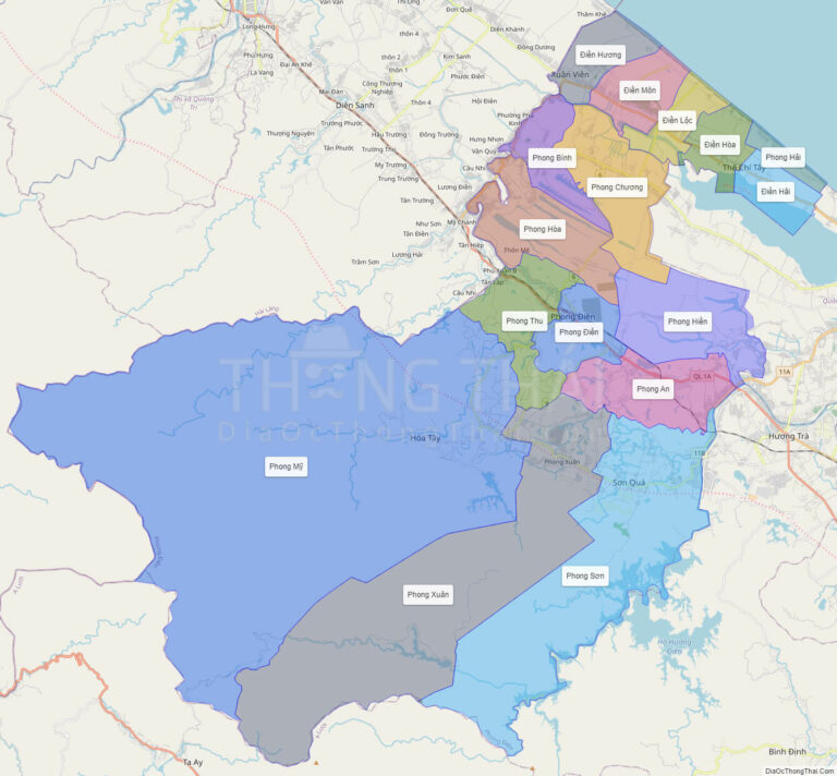 High-resolution political map of Phong Dien