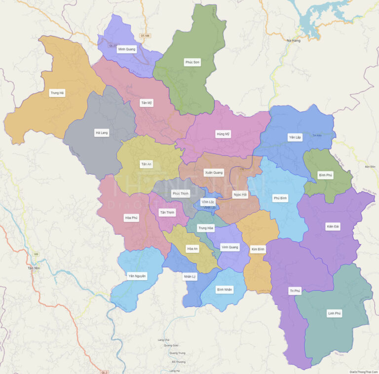 High-resolution political map of Chiem Hoa
