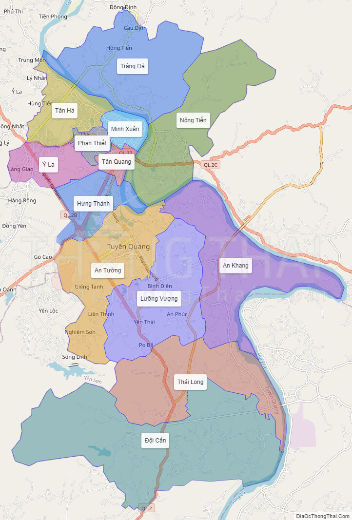 High-resolution political map of Tuyen Quang