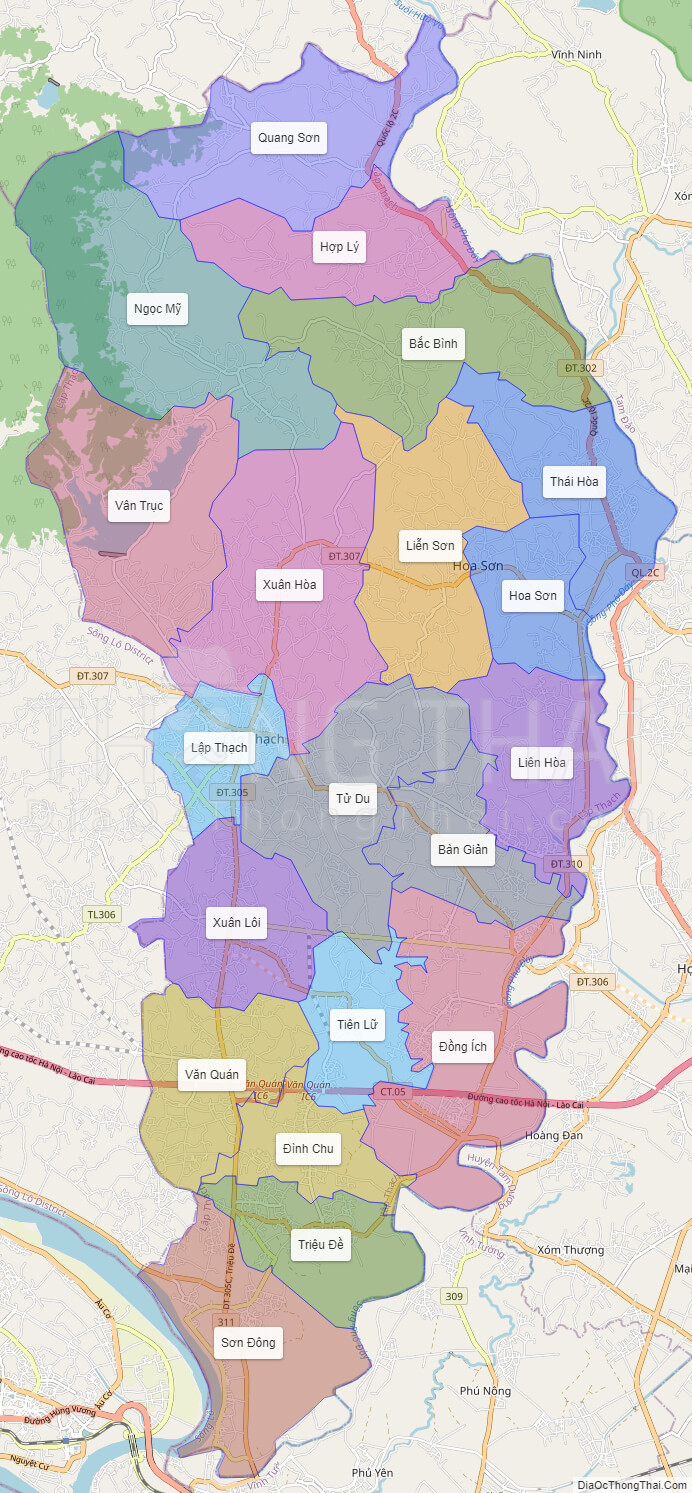 High-resolution political map of Lap Thach