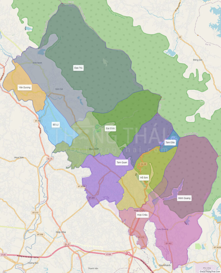 High-resolution political map of Tam Dao