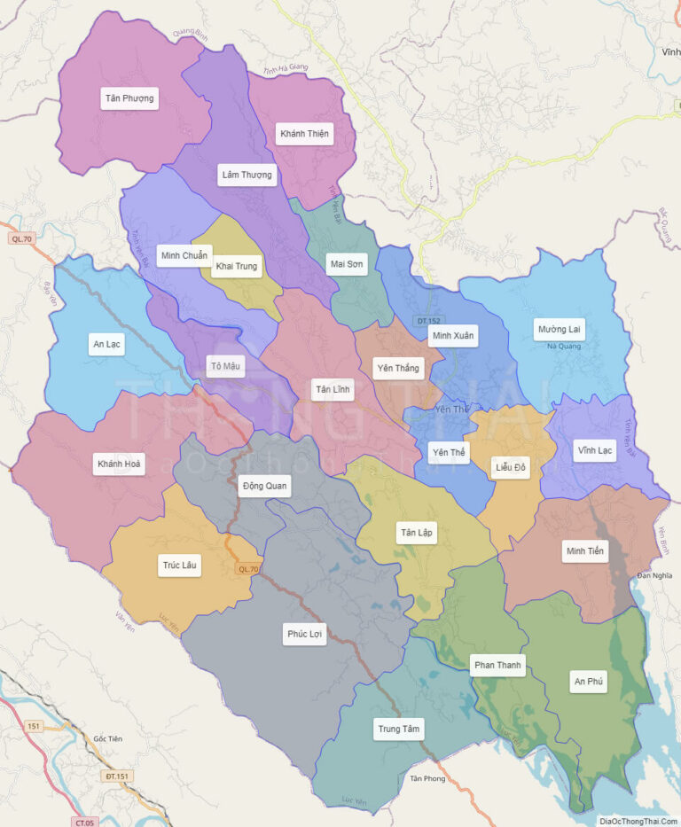 High-resolution political map of Luc Yen