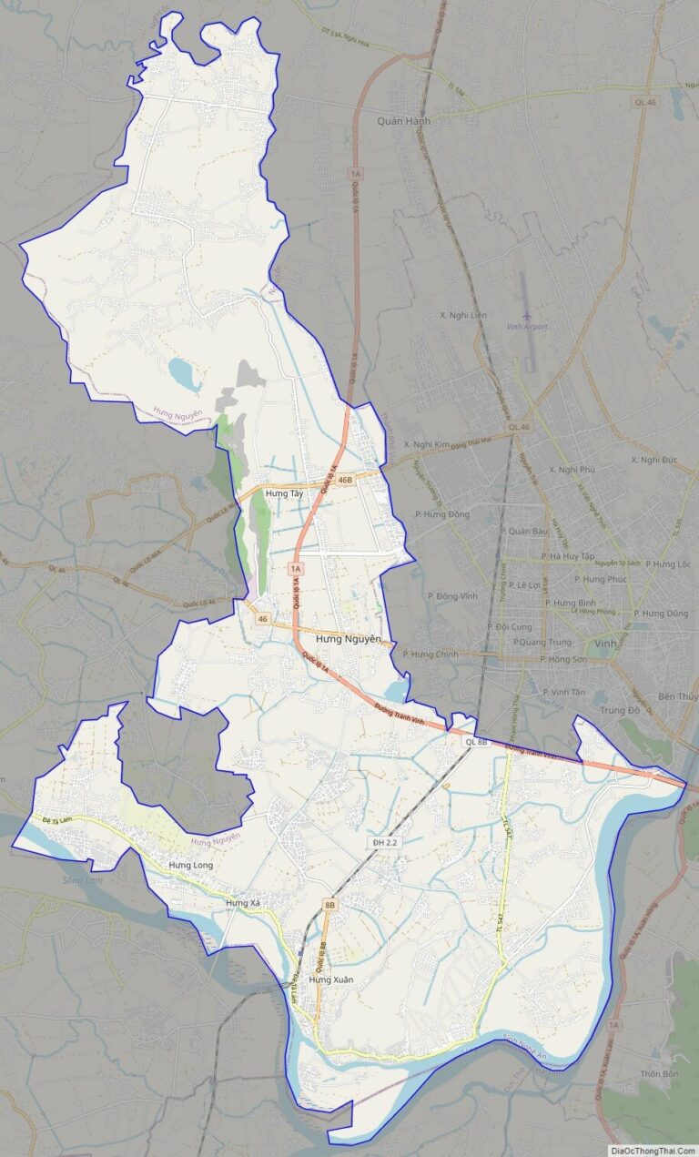Bản đồ giao thông huyện Hưng Nguyên