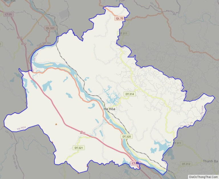 Bản đồ giao thông huyện Hạ Hoà