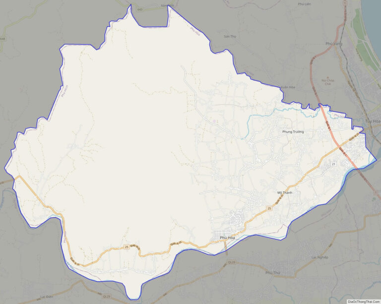 Bản đồ giao thông huyện Phú Hoà