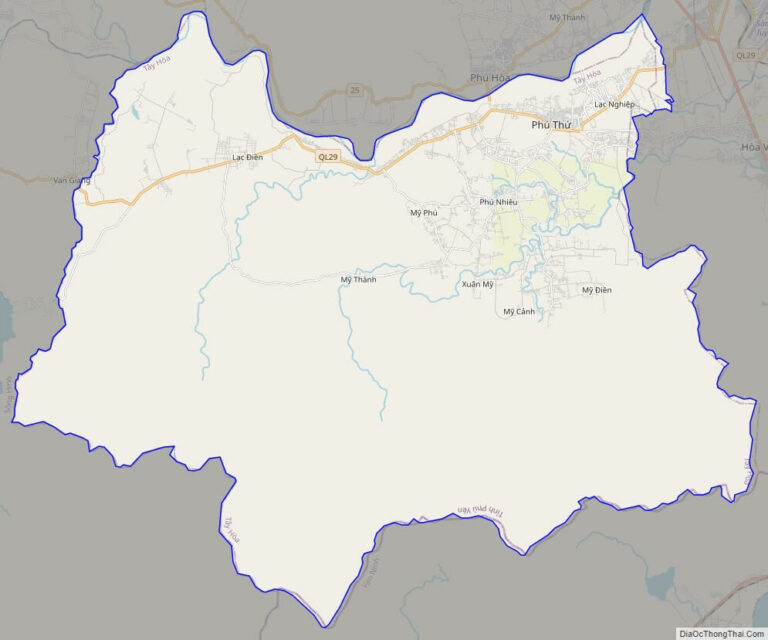 Bản đồ giao thông huyện Tây Hoà