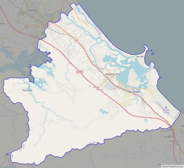 Bản đồ giao thông huyện Núi Thành