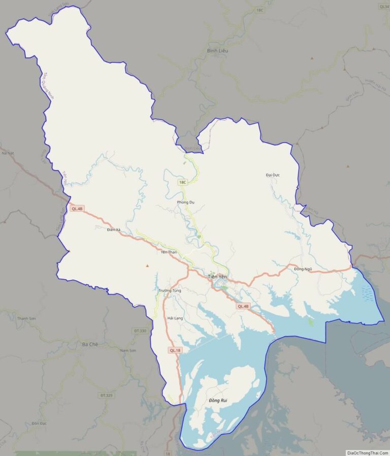 Bản đồ giao thông huyện Tiên Yên