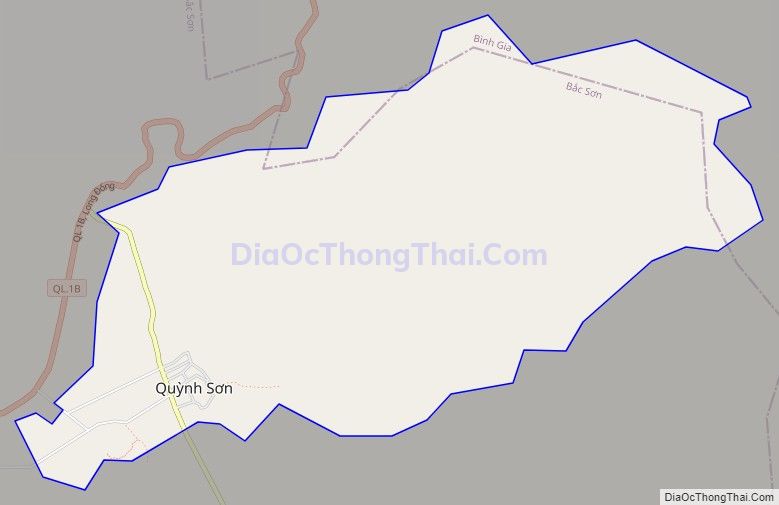 Bản đồ giao thông xã Quỳnh Sơn (cũ), huyện Bắc Sơn