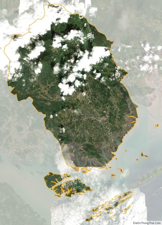 Bản đồ vệ tinh huyện Đầm Hà